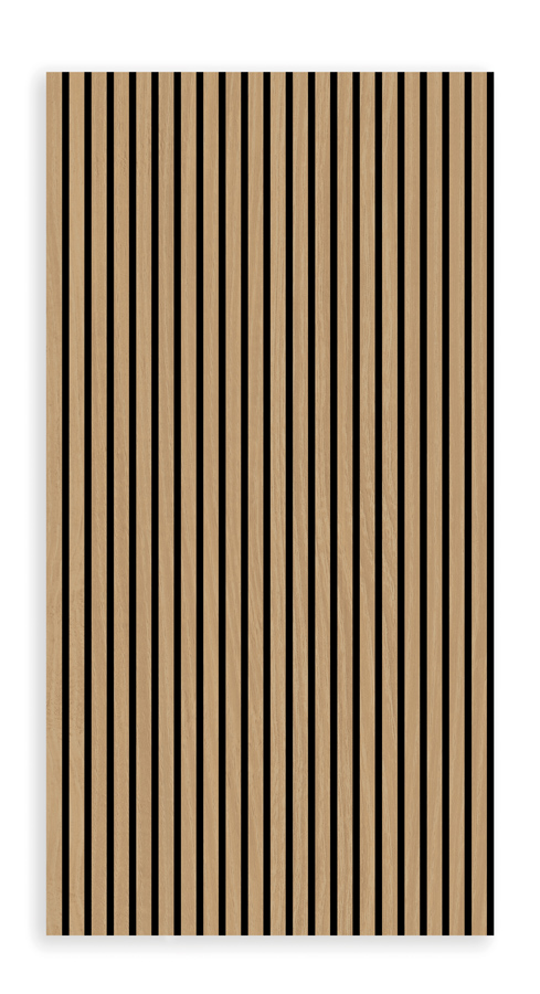 Wall panel Jangal Solid 10003 Teak MDF veneer (2400x600x22mm)