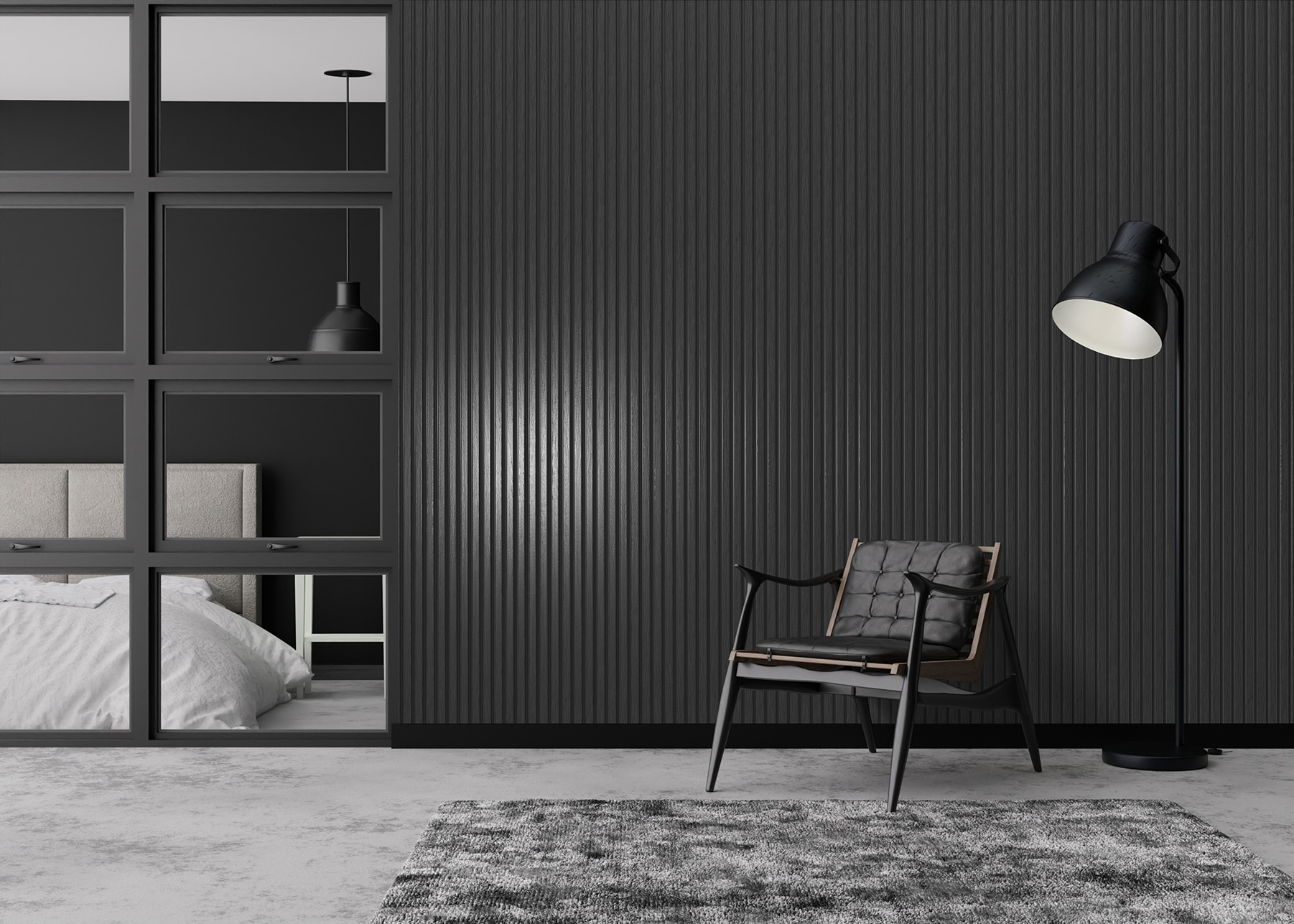 Wandpaneel 10034 Black Wood Full Color 2600x600x17mm