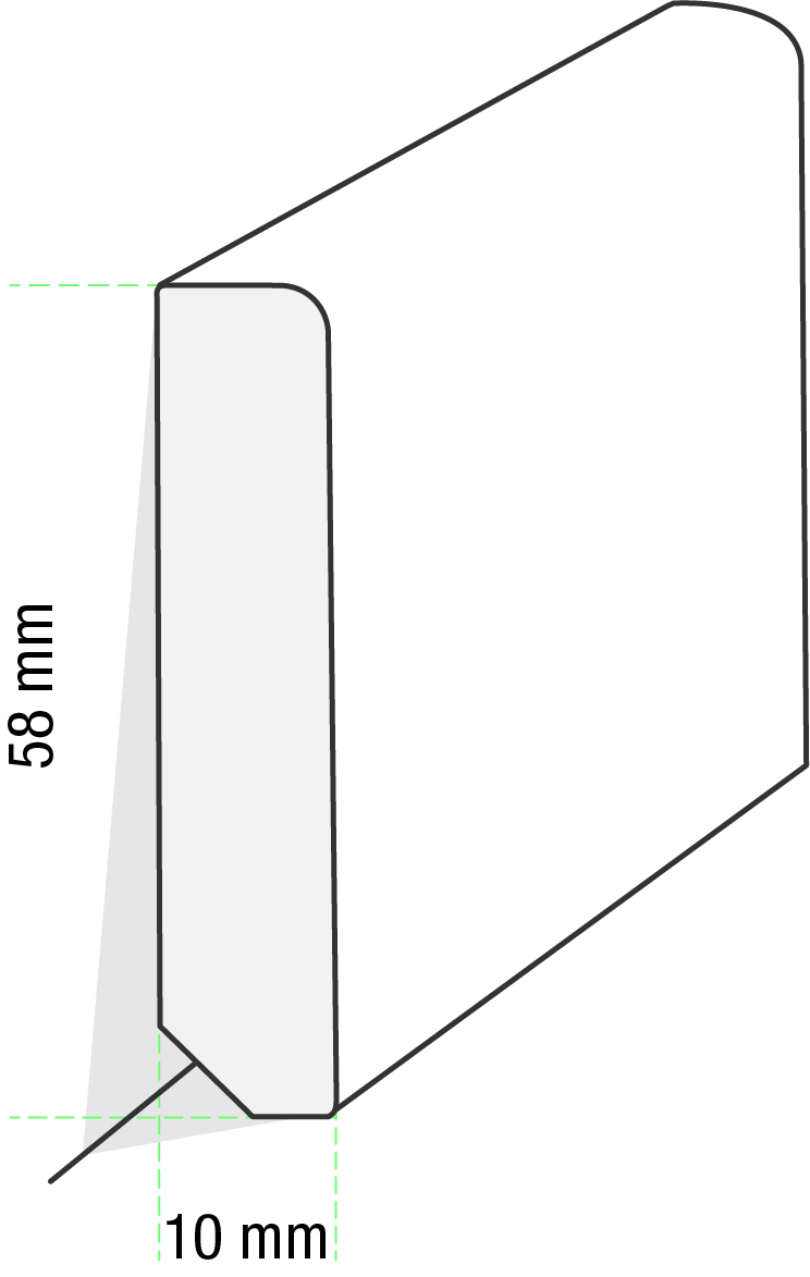 Equipped Sockelleiste 0035  (58 x 2400 x 10mm) - weiss