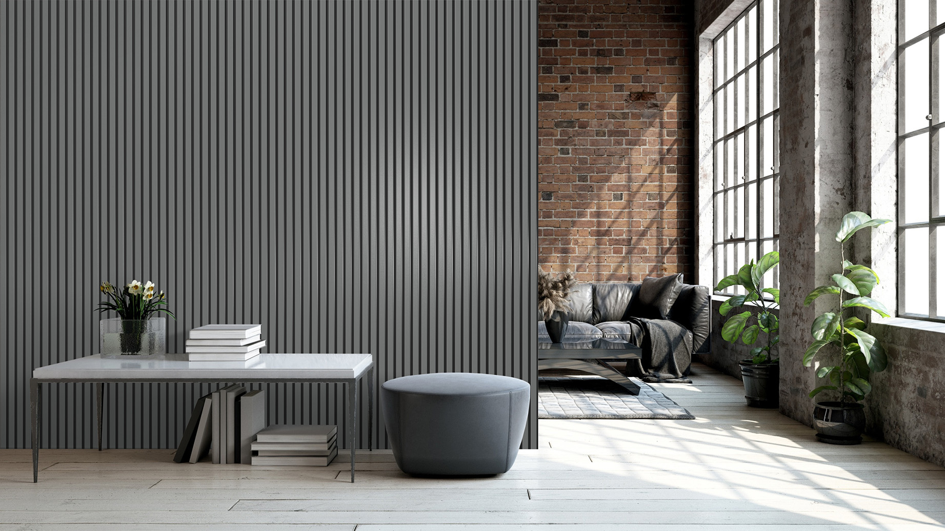 Wandpaneel 10035 Anthracite Grey Full Color 2600x600x17mm