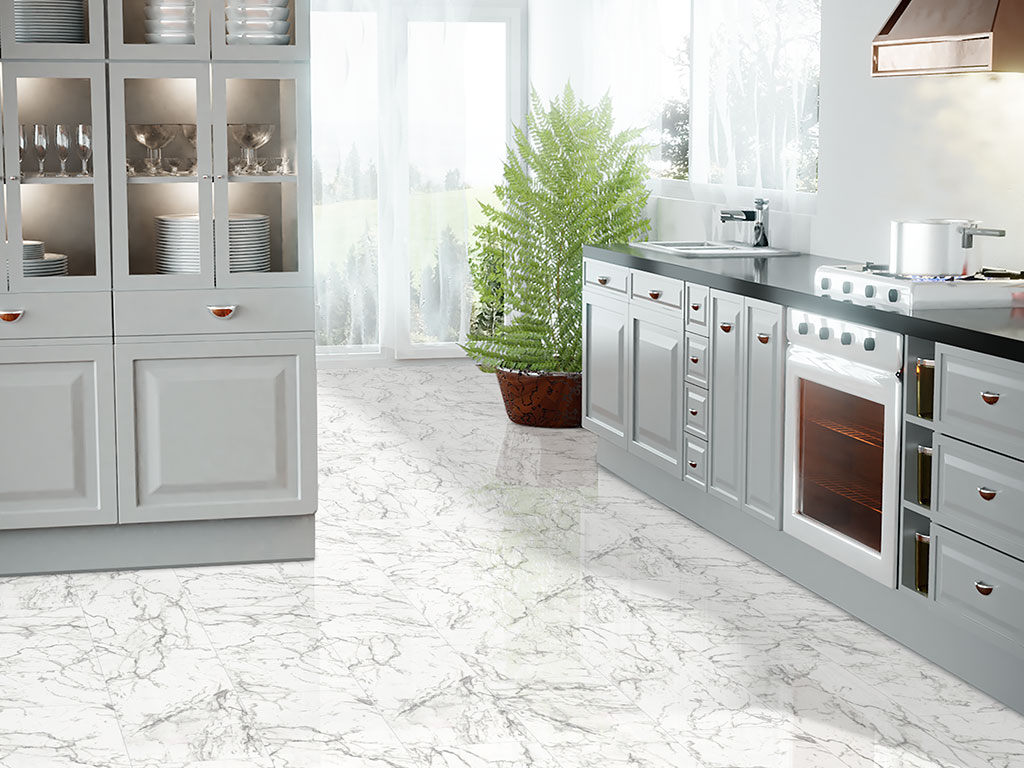 Gloss laminate Jangal 2921 Gloss Carrara marble (810x400) Stone Line 8mm tile